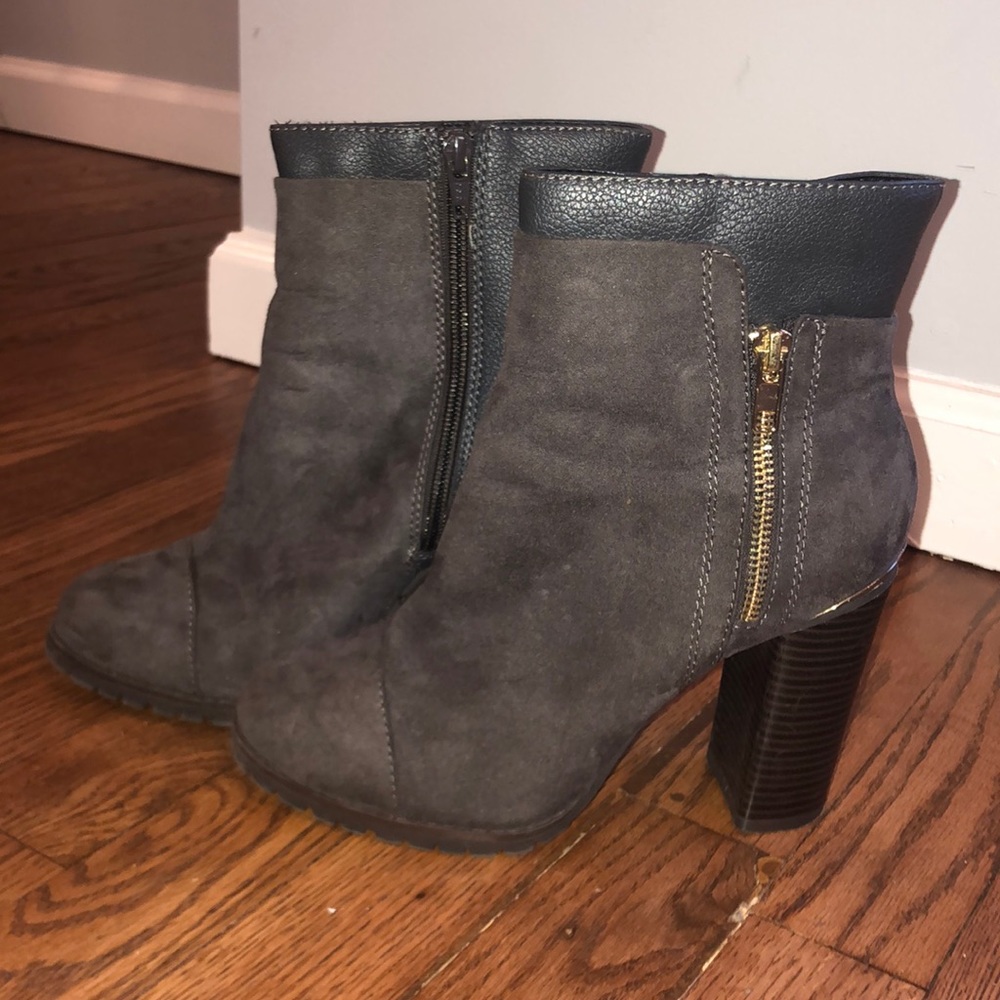 Grey ankle booties